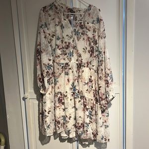 Torrid white floral skater dress